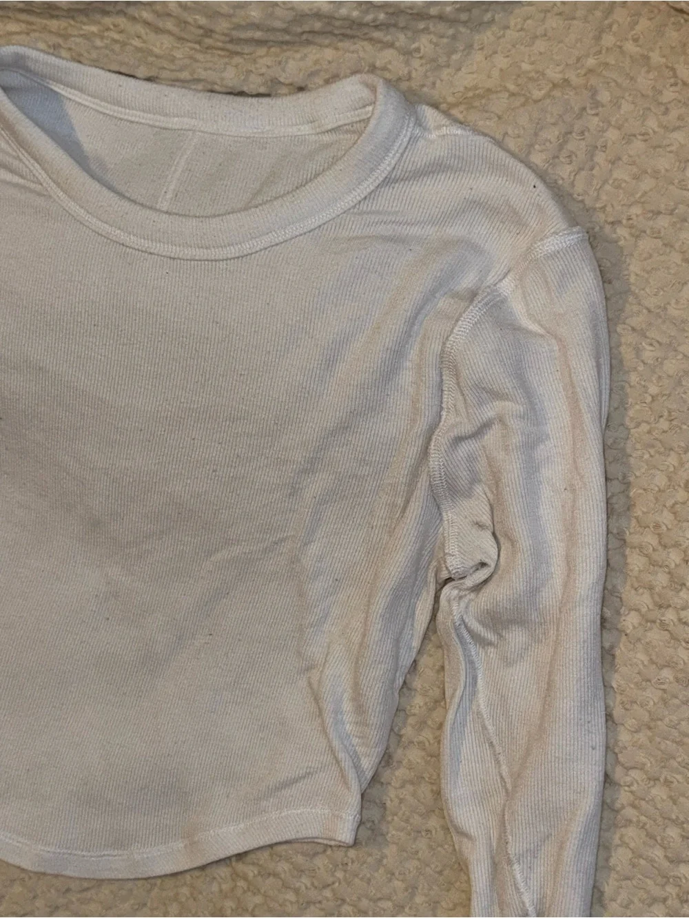 lululemon Hold Tight Cropped Long Sleeve in white, size 4 -
